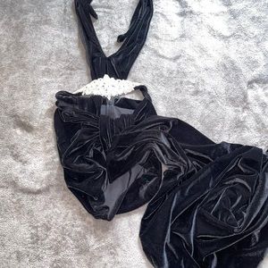 Black velvet dress